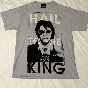 Elvis Presley Hail To The King Gray T-Shirt Zion Rootswear Sz Medium USA Y2K
